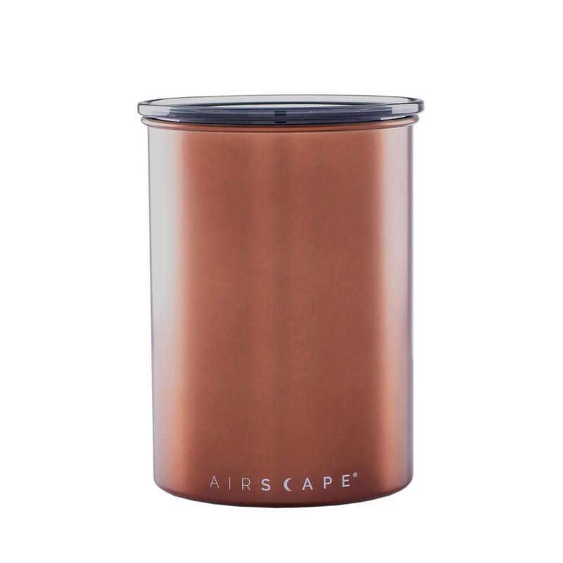 Planetary Design Airscape Stainless Steel Coffee Canister | Food Storage Container | US Patented Inner Plunger Lid REMOVES Excess Oxygen | Don't Buy airtight, Buy AIR-Less | (Medium, Brushed Copper) - Image 3